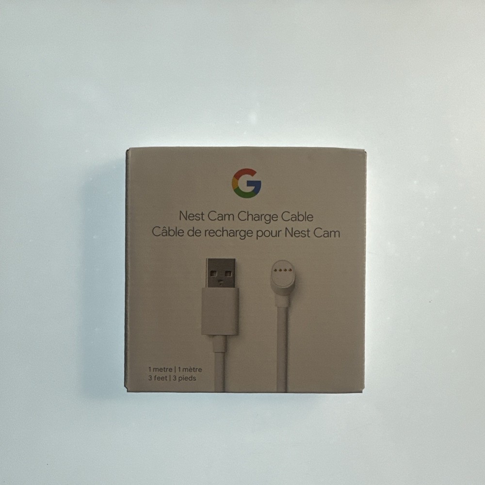 Google Nest Cam Charge Cable White 1 meter 3 FEET