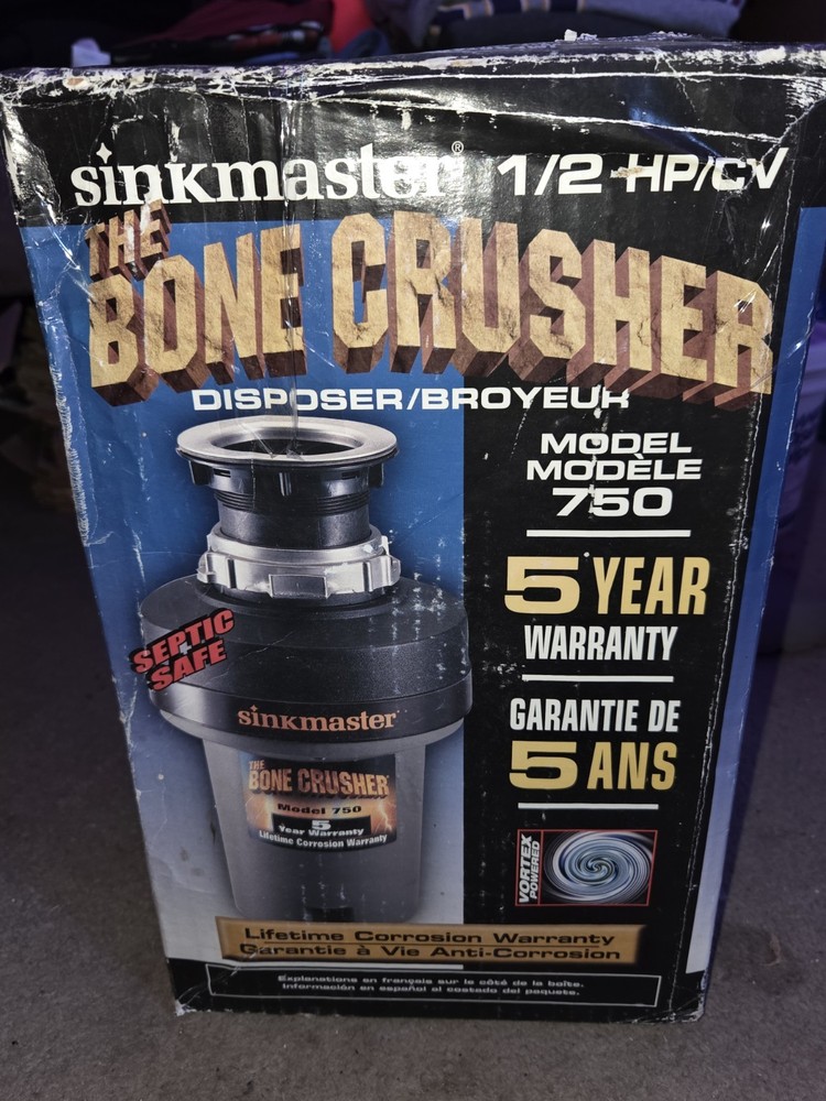 Sinkmaster Bone Crusher Gabage Disposal Model 750 Older Model New In Box