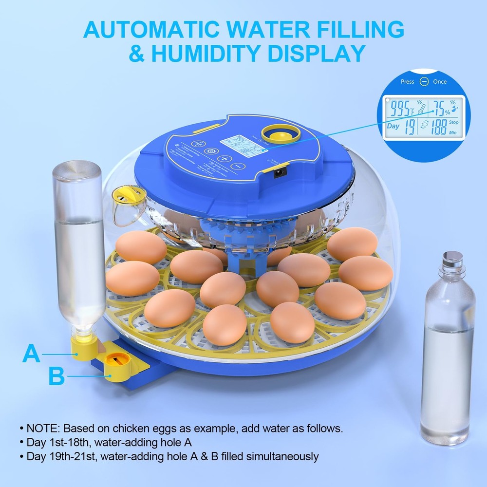 18 Egg Incubators for Hatching Eggs with Temperature Control, Egg Incubator w...