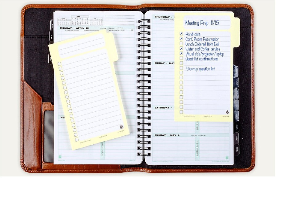 Day-Timer Tabbed Self-Stick Hot Lists, 2-Pads, 4" x 6", 50 Sheets each