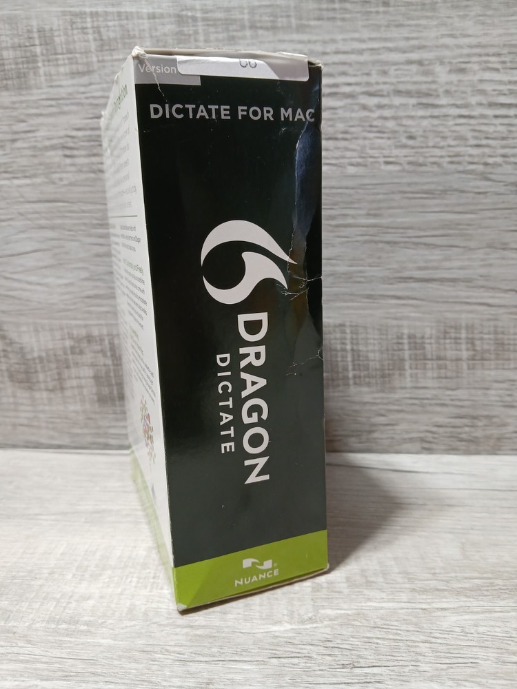 Dragon Dictate Speech Recognition for Mac OS x Version 2.0 W Microphone Open Box