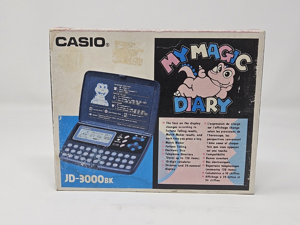 Casio My Magic Diary JD-3000 Black *Tested & Works* *Great Condition* *Rare*