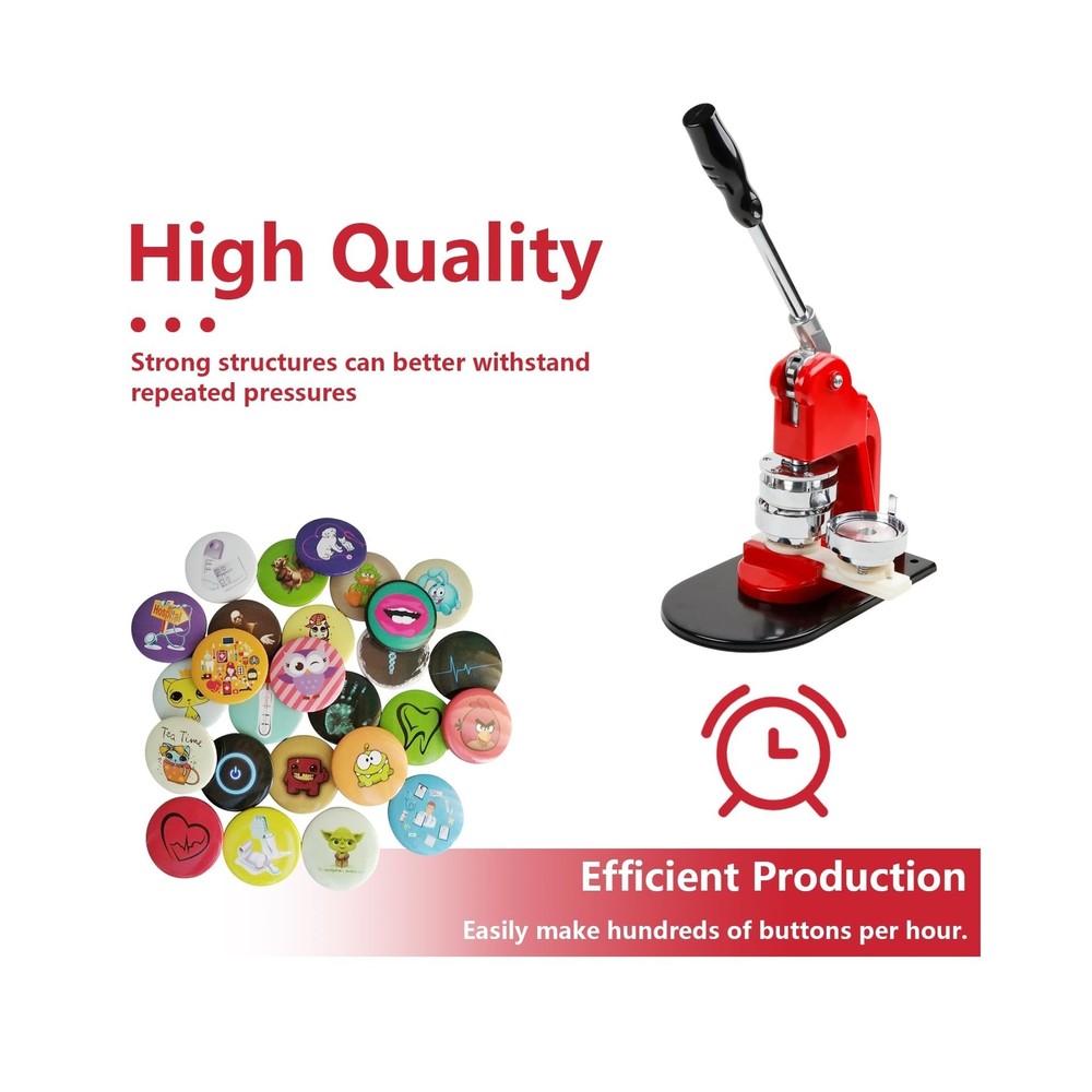 Happizza Button Maker Machine Multiple Sizes - Button Pin Maker 2.25 inch+3 i...