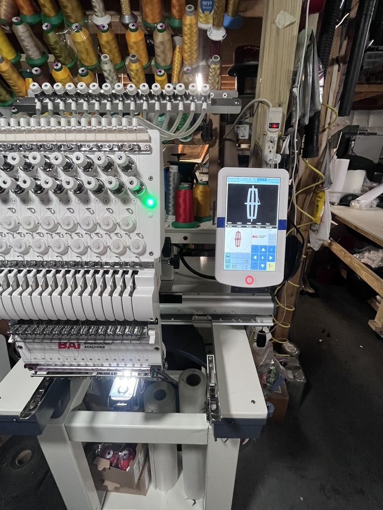 BAI Single Head Computerized 15 Needle Commercial Clothes Hat Embroidery Machine