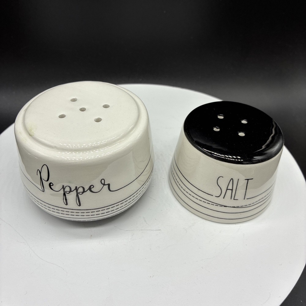 Young’s Stackable Salt and Pepper Cellar Ceramic Container Artisan White