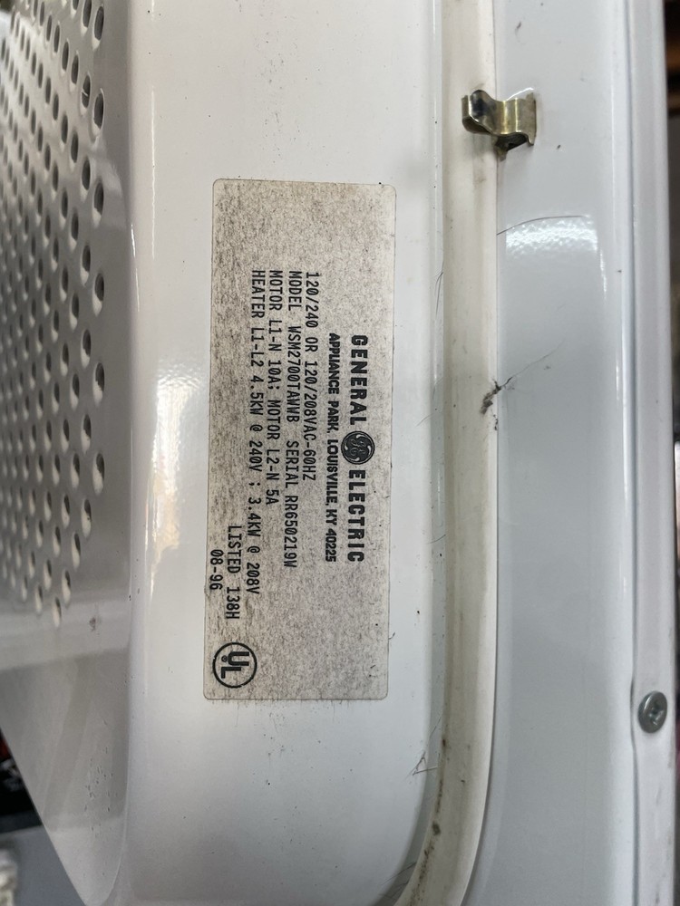 GE WSM2700TAWW Electric Stackable Stacked Washer & Dryer Top-Loading White