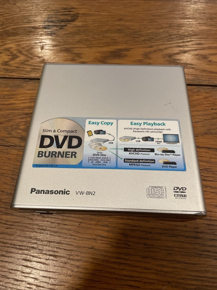 Panasonic VW-BN2 Portable Slim & Compact DVD Burner. No Cords