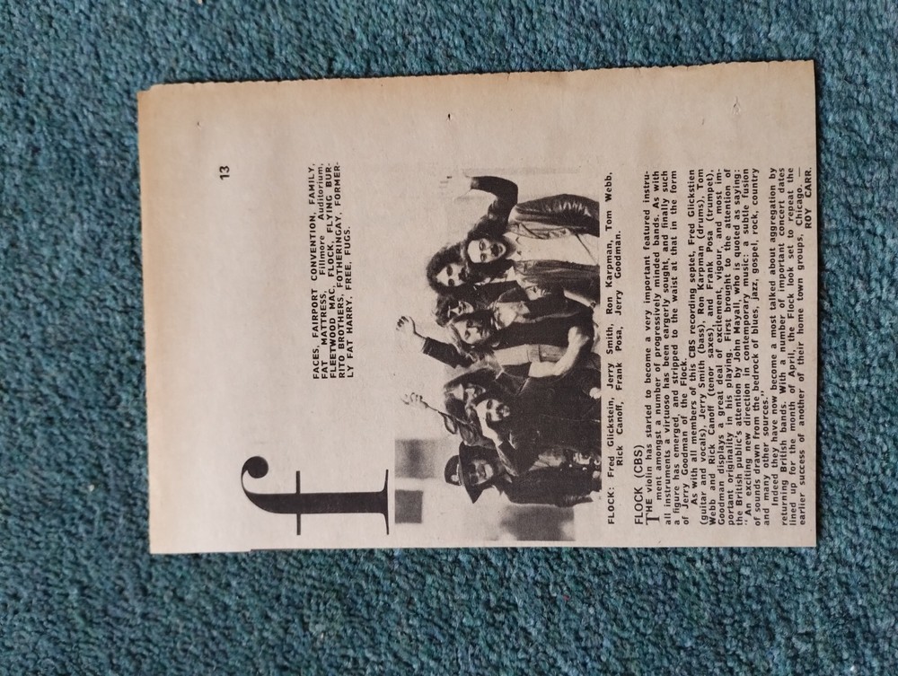 Sk15 Ephemera 1970 Pop Article The Flock