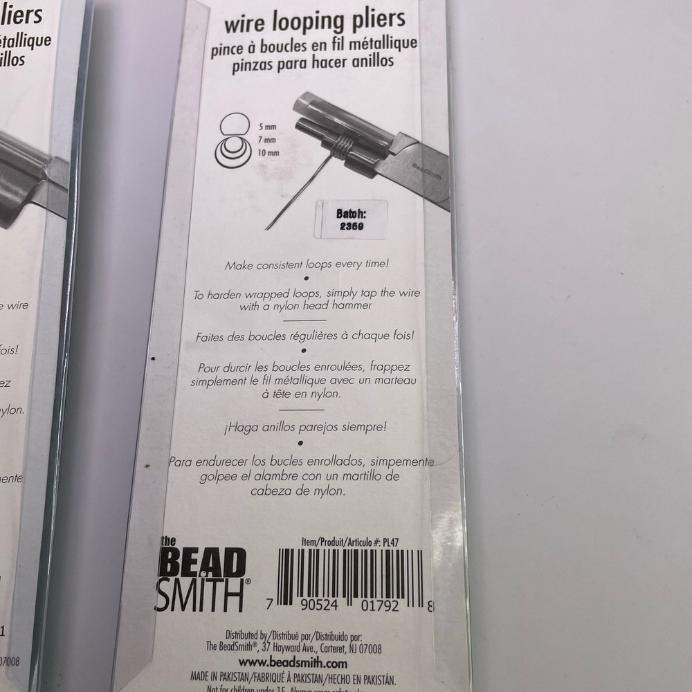 Beadsmith Wire Looping Pliers Lot of 2 Large PL46 & Small PL47 Multi-Step Tools