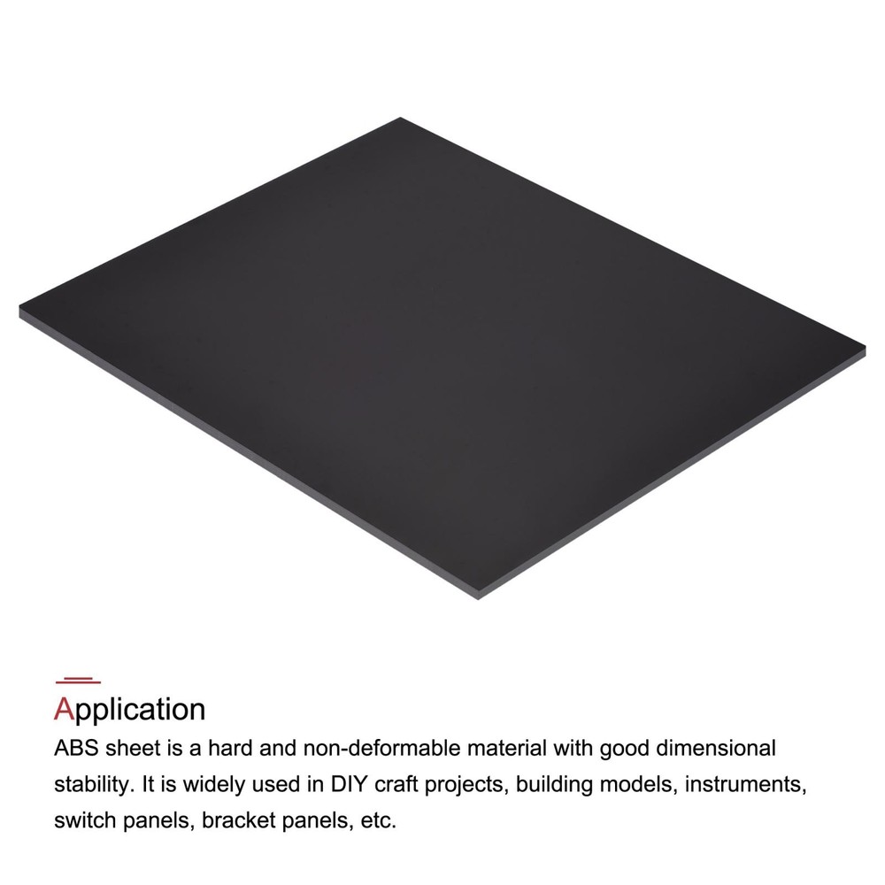 Black ABS Plastic Sheet 10x8x0.12" for Building Model, Panel