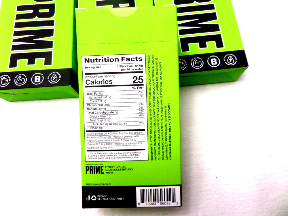 Prime Hydration + Sticks Lemon Lime 36 Sticks 6 Boxes