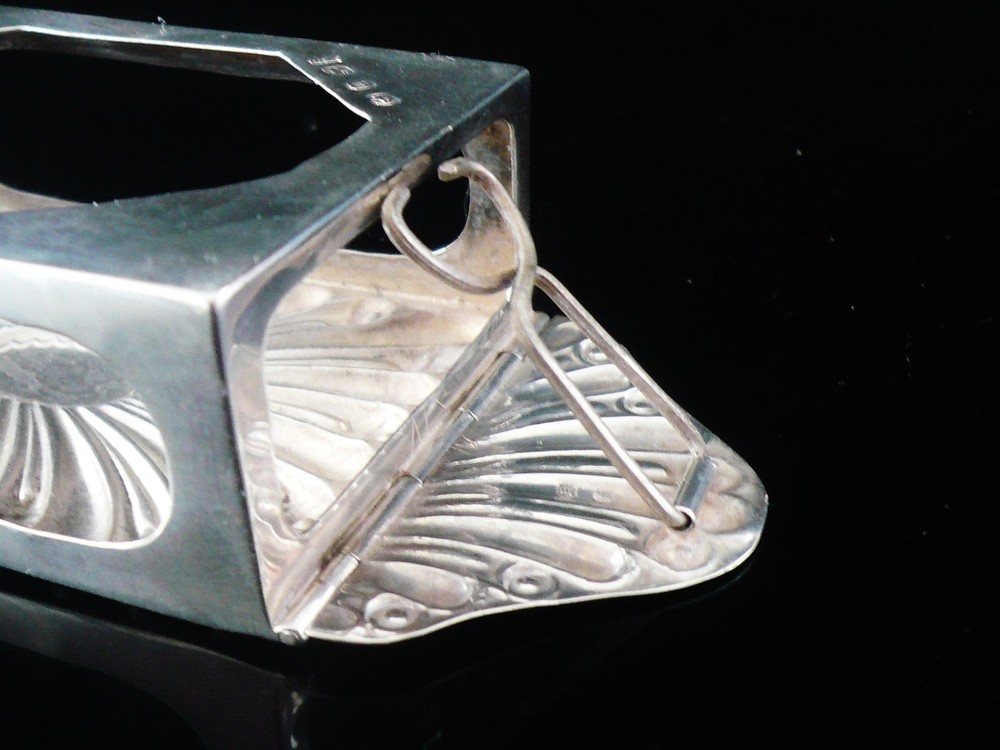 Unusual Sterling Silver Matchbox Holder Wall Mountable & Base Spring Loaded 1896