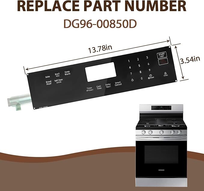 New For Samsung Ovens DG96-00850D Range Membrane Switch Touchpad Control Panel
