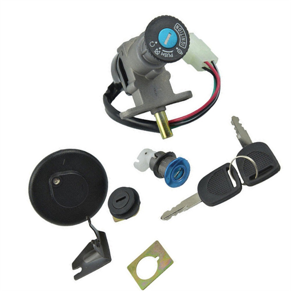 Universal Modified Motorcycle Fuel Gas Cap Ignition Switch Lock Key Set