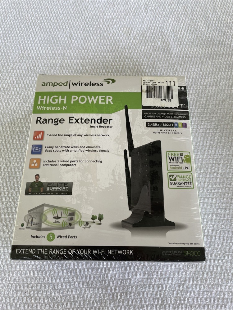 Amped Wireless High Power Wireless-300N Smart Repeater Sealed Box