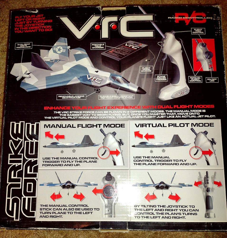 Virtual Reality Control Strike Force RC Plane Fighter Jet Joystick Not Tested