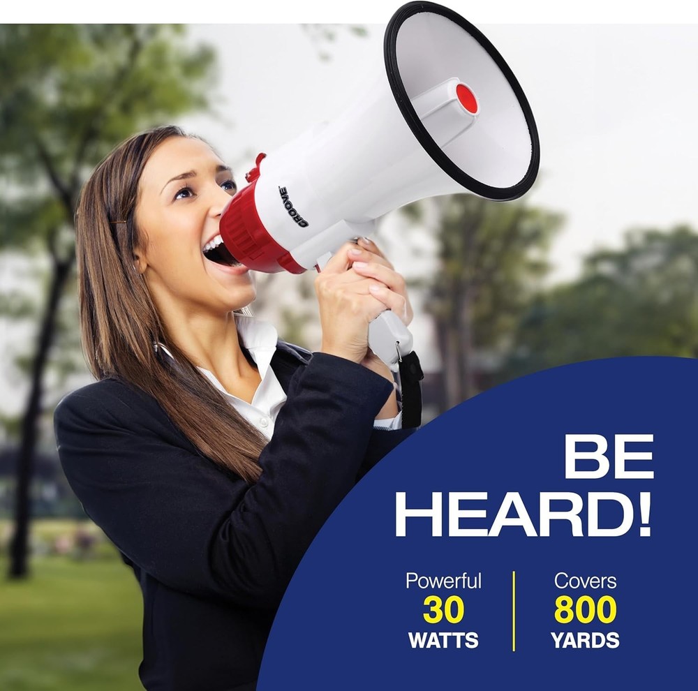 Compact 800 Yard Range Mini Bull Horn Speaker