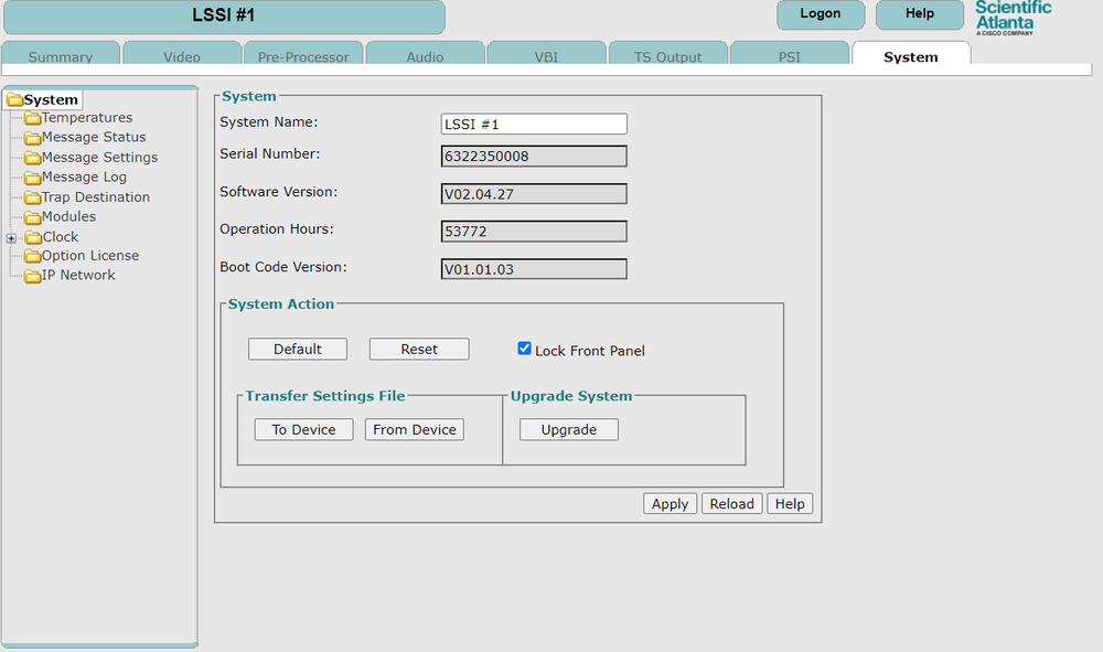 Cisco / Scientific Atlanta HDTV Advanced Compression Encoder D9054