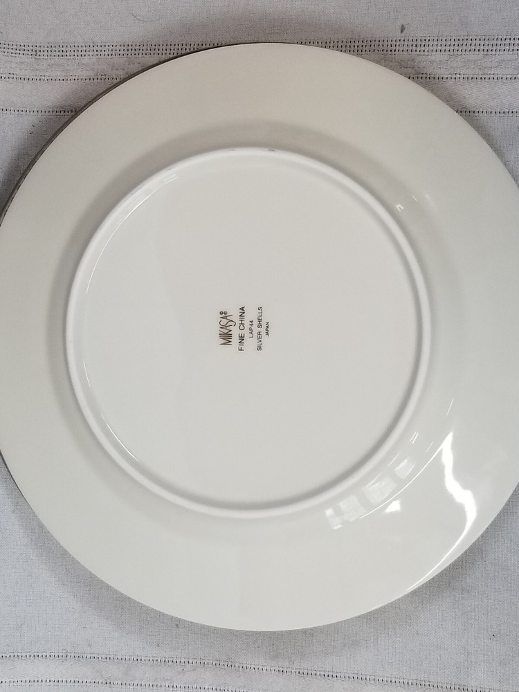 2 Mikasa Silver Shells Salad Plates