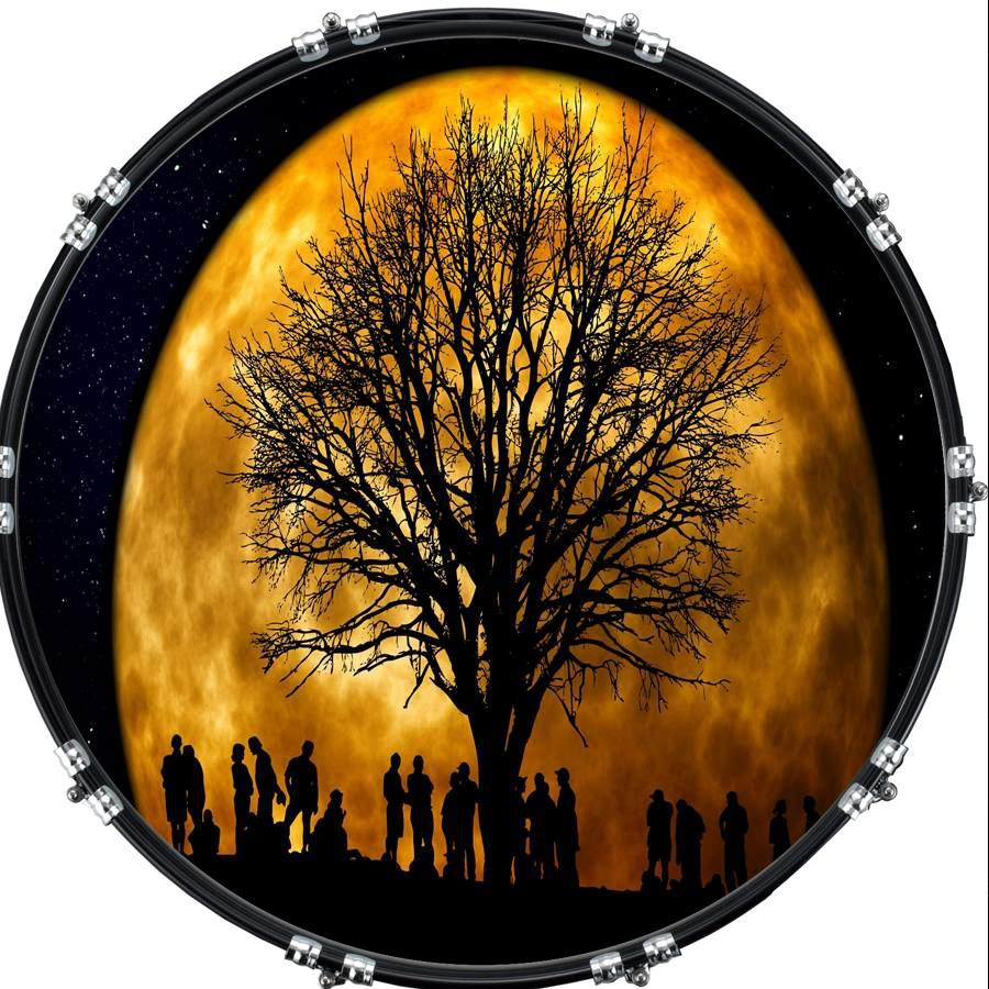 20" Custom Bass Kick Drum Front Head Graphic Graphical Tree Moon