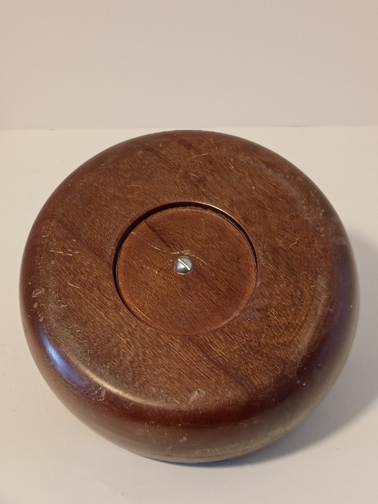 Vintage Wood Nut Bowl With Nutcracker Attached