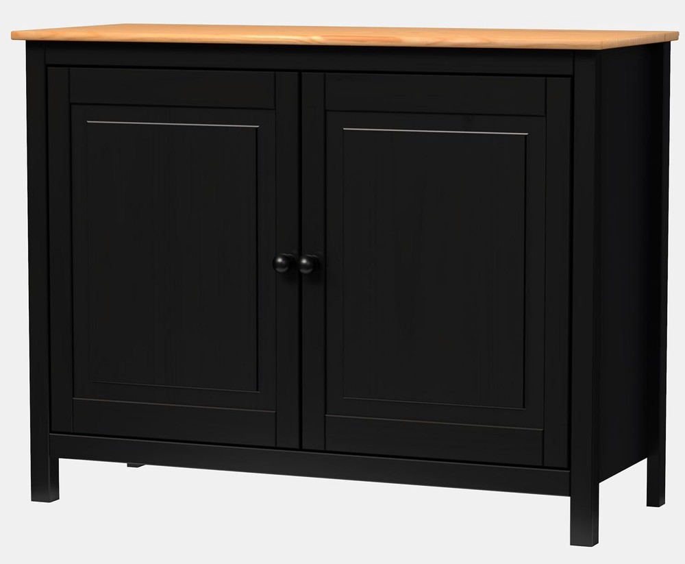 Solid Wood Sideboard Buffet Cabinet with Doors - Adjustable Shelves