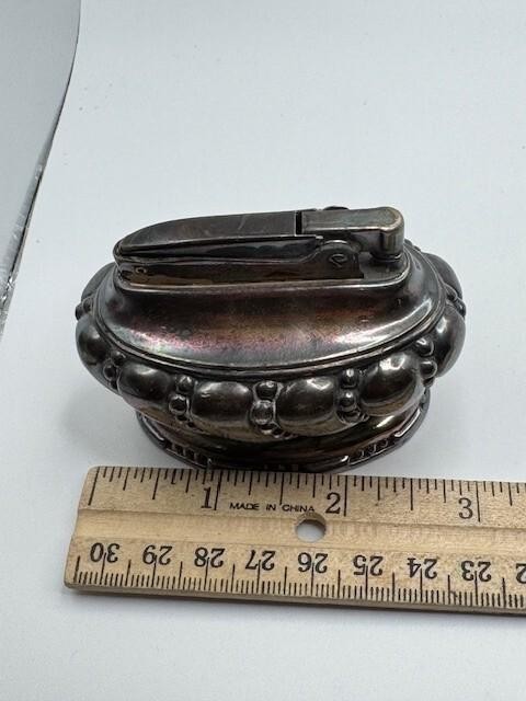 Ronson Crown Table Lighter - Silver Plated