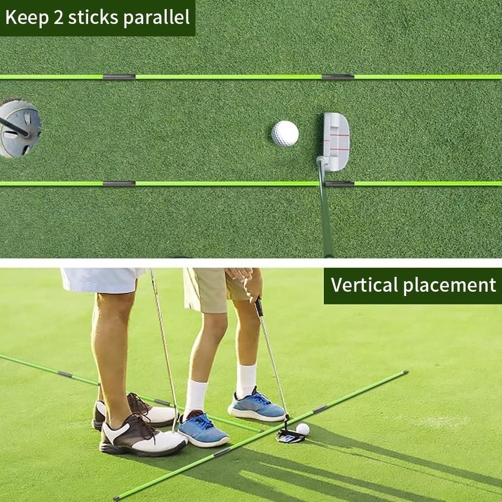 Golf Alignment Sticks 2 Sets 48 Inch Practice Rods Portable Training Aids