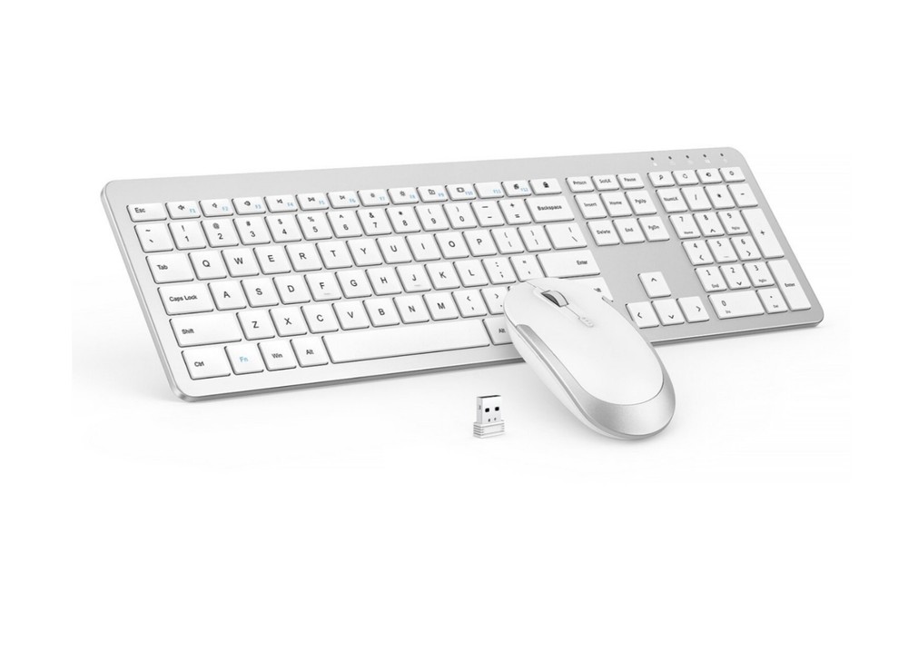 Low Profile Wireless Keyboard Mouse Combo, Seenda Ultra Slim Quiet Keys