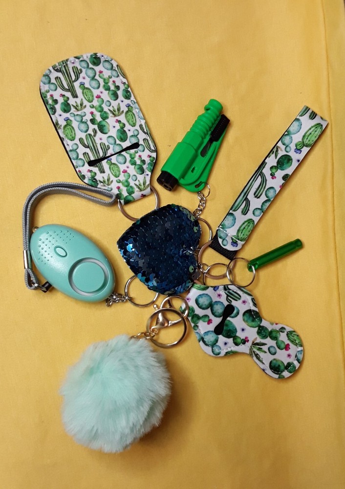 Cactus Print 8-pcs detachable Key Chains