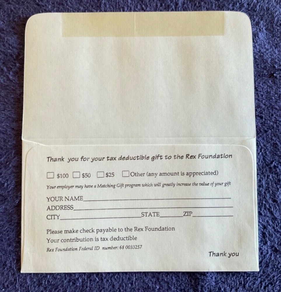 The Grateful Dead 1994 Rex Foundation Annual Report with Insert & Mailer