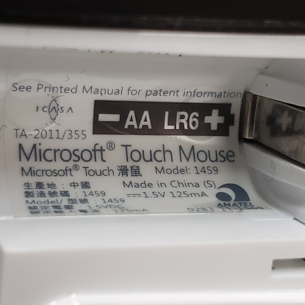 Microsoft Touch Mouse 1459 Wireless with USB Receiver Black -Tested