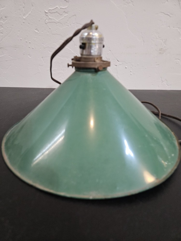 Classic Green Metal Shop Light