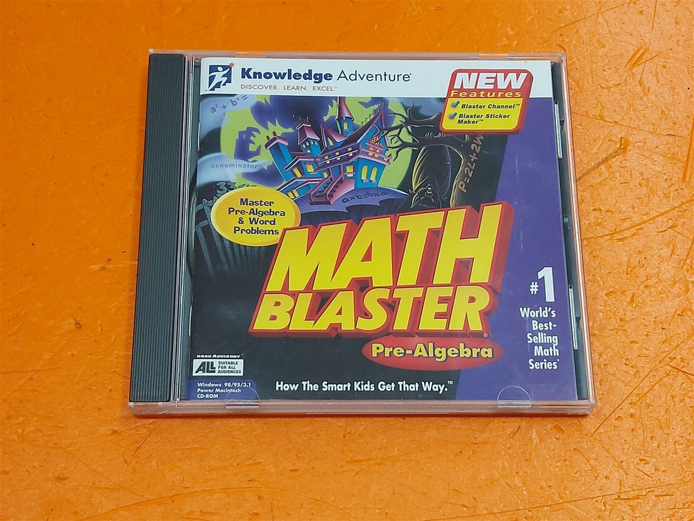 ⭐️⭐️⭐️⭐️⭐️ Davidson Math Blaster PRE-Algebra & Word Problems CD ROM
