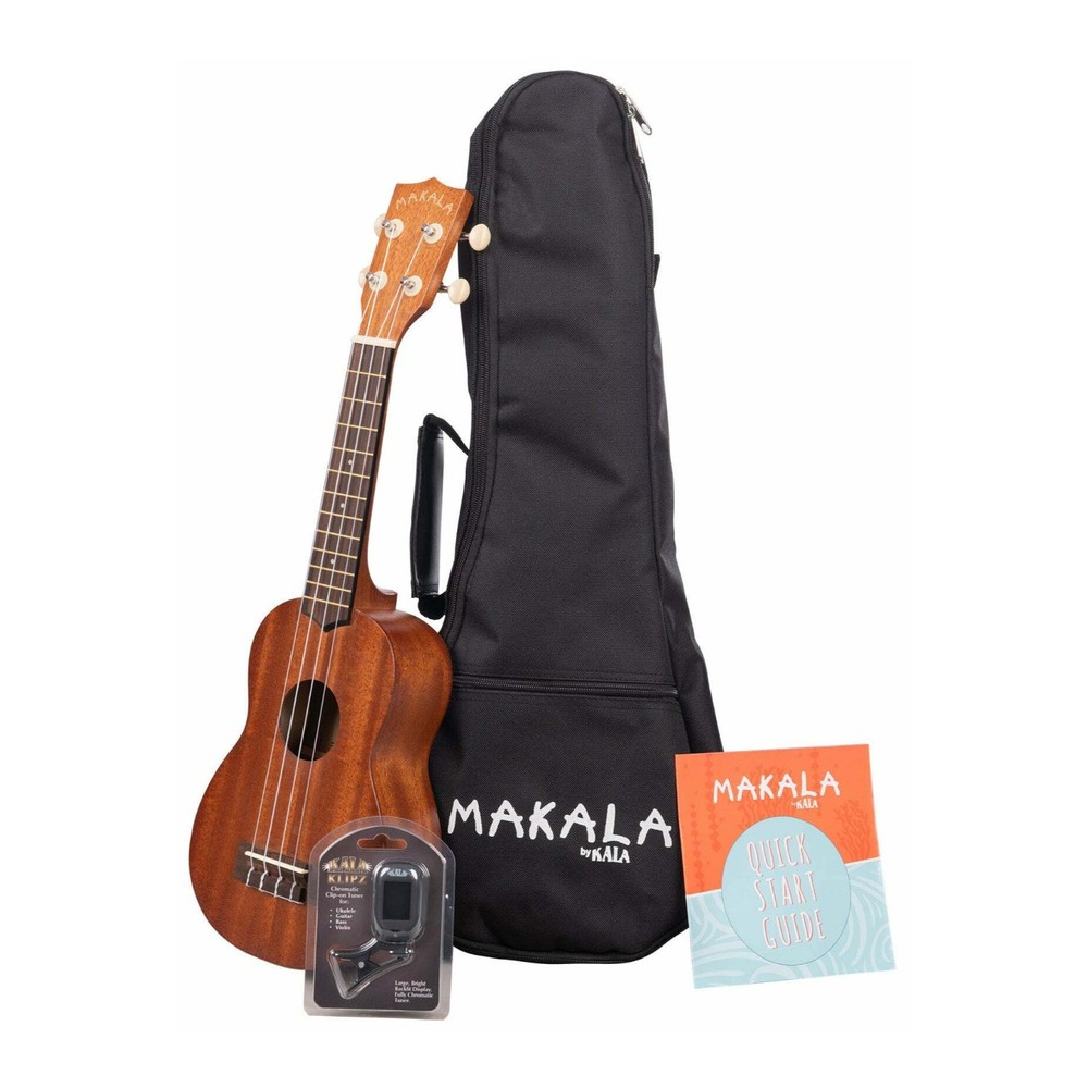 Kala Makala Soprano 4-String Ukulele Pack Beginner Starter Kit