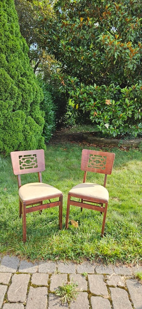 Stakmore Chinoiserie PAIR folding chairs