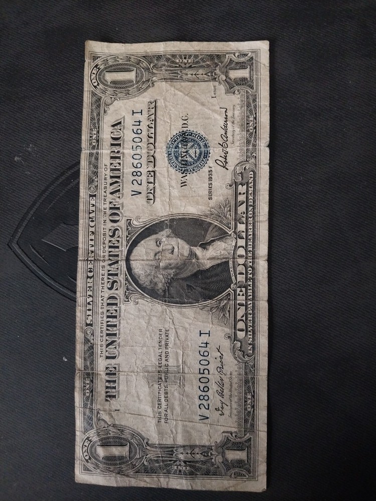 1935 1 silver certificate Series 1935f