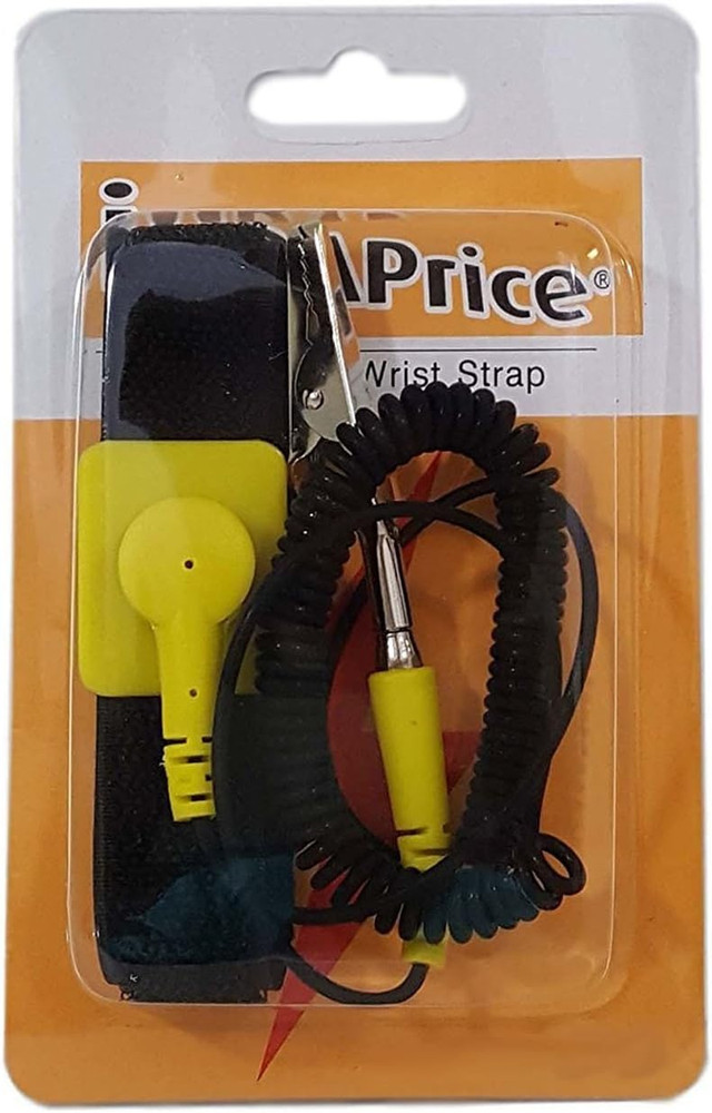Anti-Static Adjustable Grounding Wrist Strap Components Black, Yellow