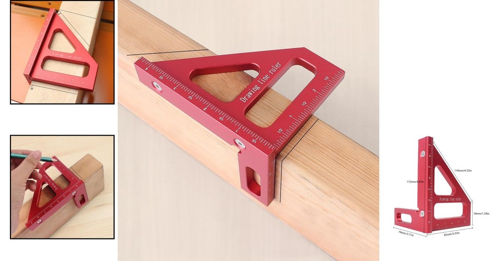 Versatile Multi-Angle Measuring Ruler - Essential Tool for DIY and Engineering