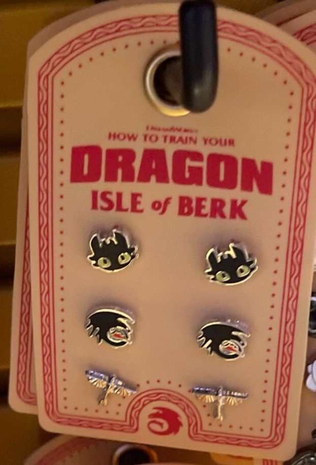 Universal Epic How to Train Your Dragon Toothless Charm Stud Earrings 3 Pack Set