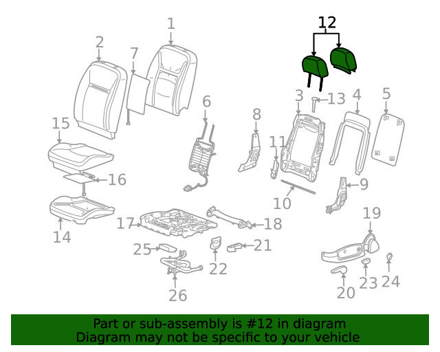 Genuine GM Headrest 19123951