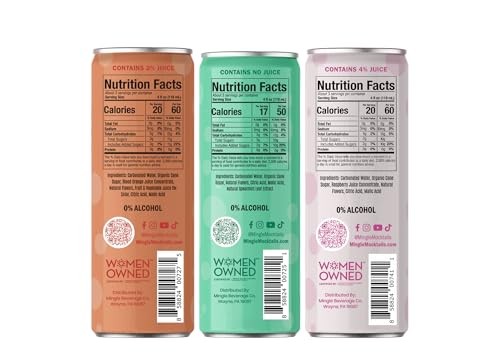Mingle Mocktails Variety Pack, Premium Non-Alcoholic Drinks, 12 Pack