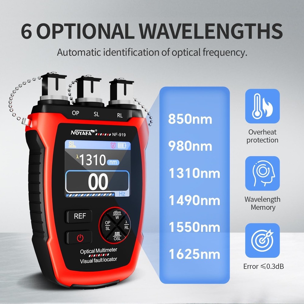 3in1 Fiber Optic Optical Power Meter Light Source Visual Fault Finder Device