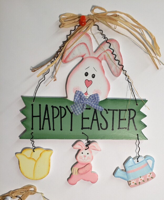 3-wood Easter/welcome/welcome Spring Plaque