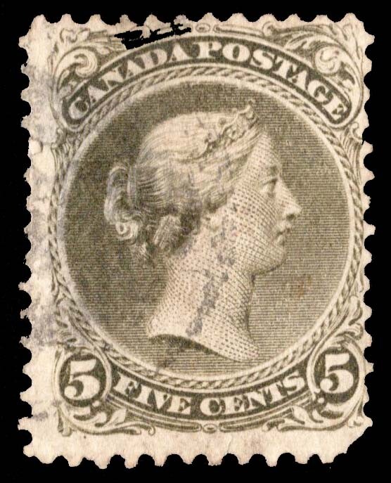 Canada Scott 26 Used with rounded corner and thin.