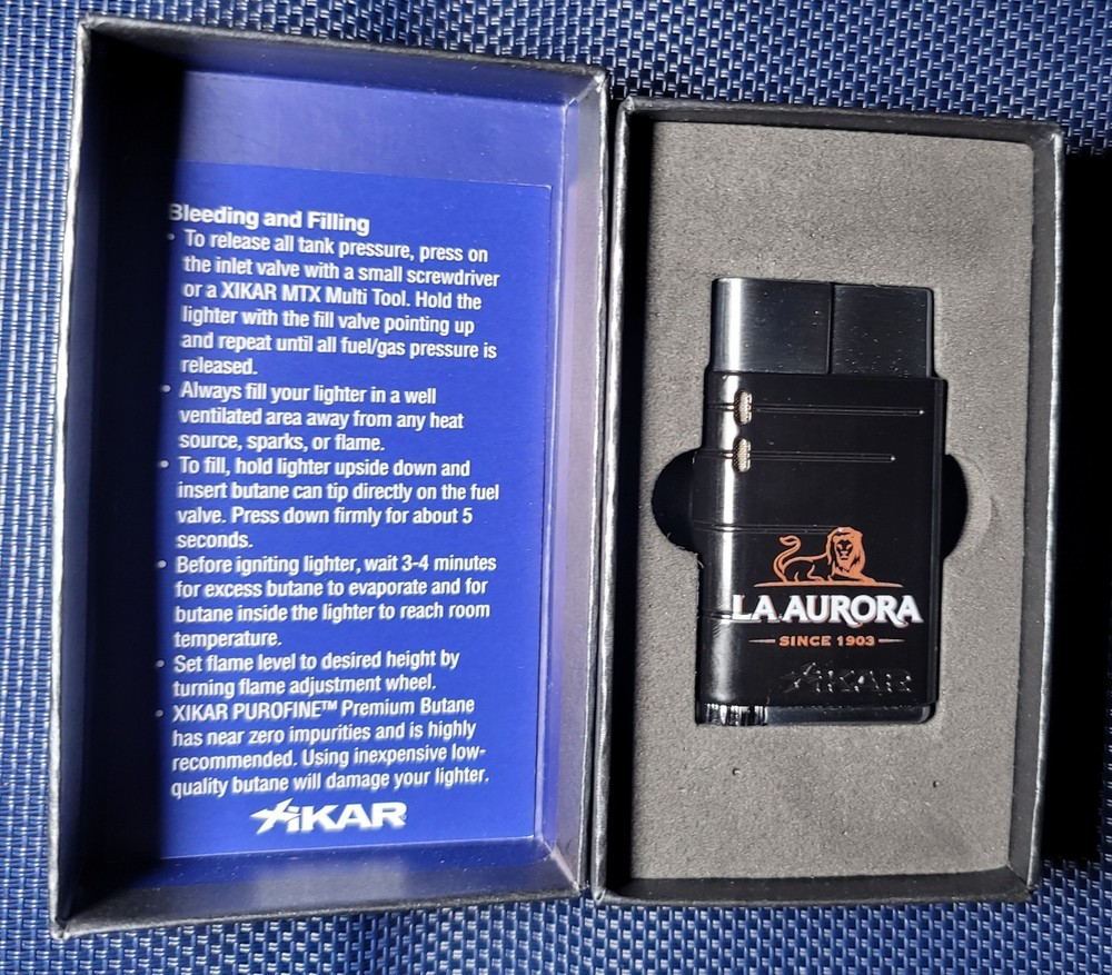Xikar LIGHTER Linea LA Aurora Lion Cigar Lighter Butane single Flame Refillable