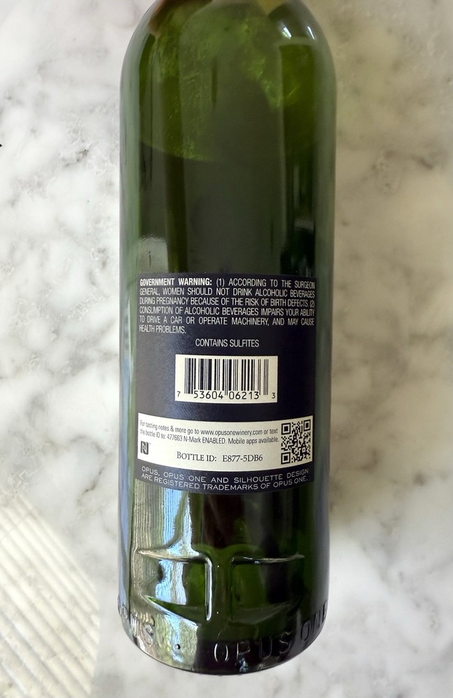 Opus One 2013 Napa Valley Empty Bottle