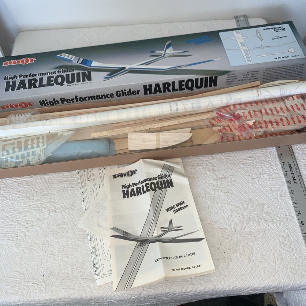 OK Pilot Harlequin High Performance Glider Balsa R/c Model Airplane Kit
