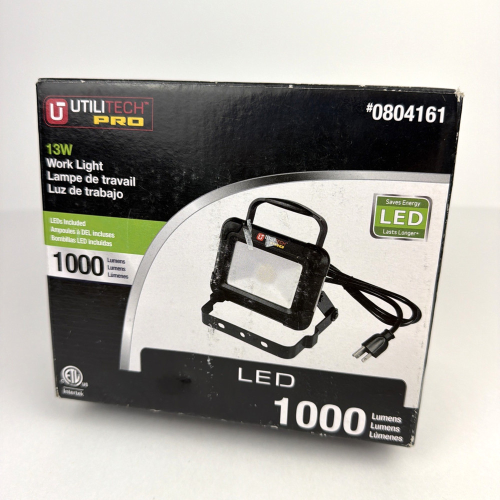 Utilitech Pro 13W LED Work Light 1000 Lumens Portable Sealed New #0804161