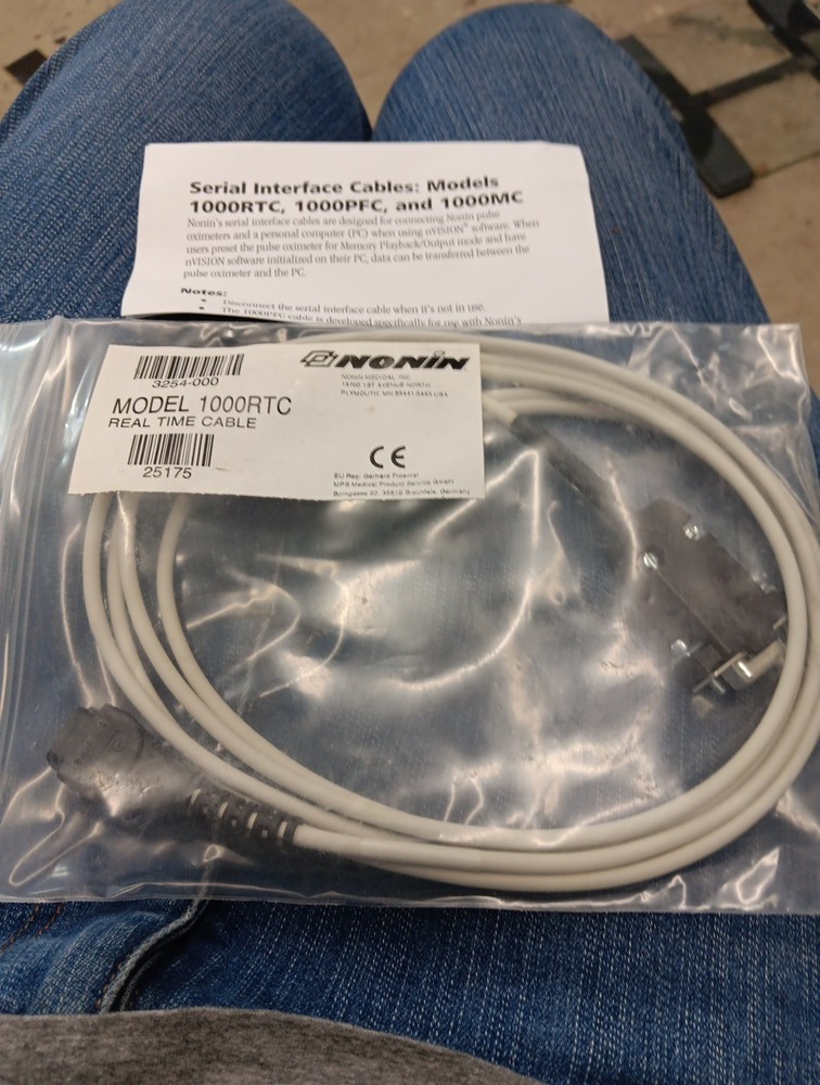 Nonin Cable Serial Interface Model 1000rtc 1000pfc 1000mc